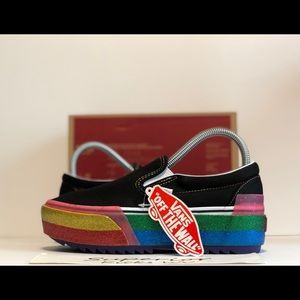 Vans Classic Slip-On Stacked (Glitter) “Black/Rainbow”